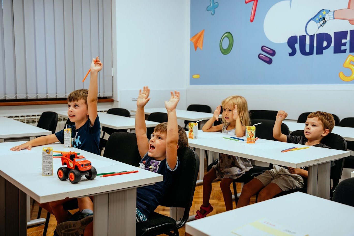 The students are participating in the lesson.